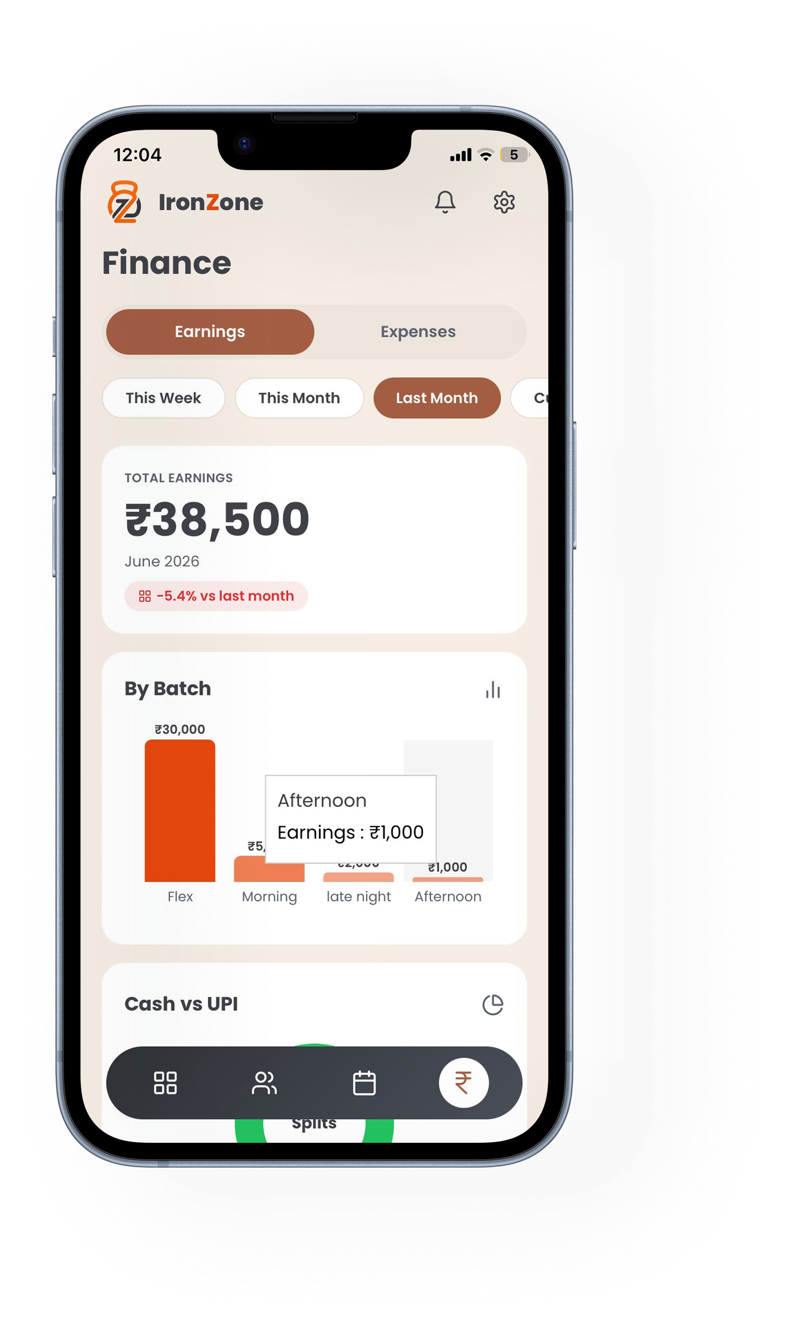 IronZone Finance Screen